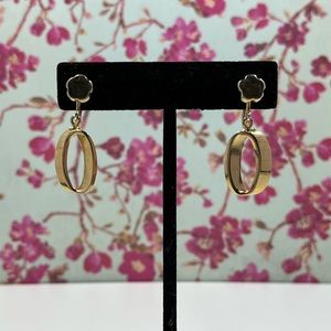 Vintage Signed Alice Gold Plated Screw On Dangle Earrings